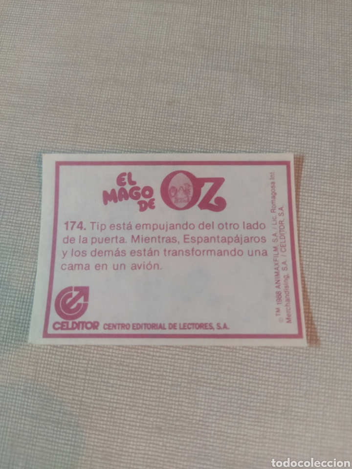 Coleccionismo cromos antiguos: Cromo el mago de Oz CELDITOR 1988 N&deg;174 - Foto 2