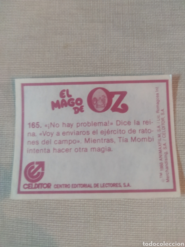 Coleccionismo cromos antiguos: Cromo el mago de Oz CELDITOR 1988 N&deg;165 - Foto 2