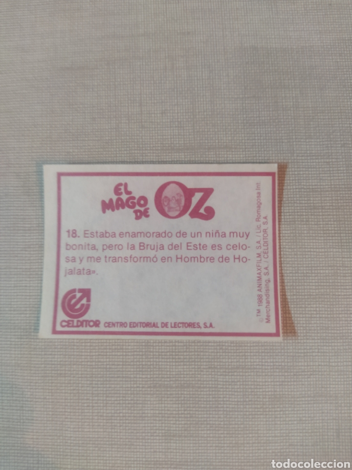 Coleccionismo cromos antiguos: Cromo el mago de Oz CELDITOR 1988 N&deg;18 - Foto 2