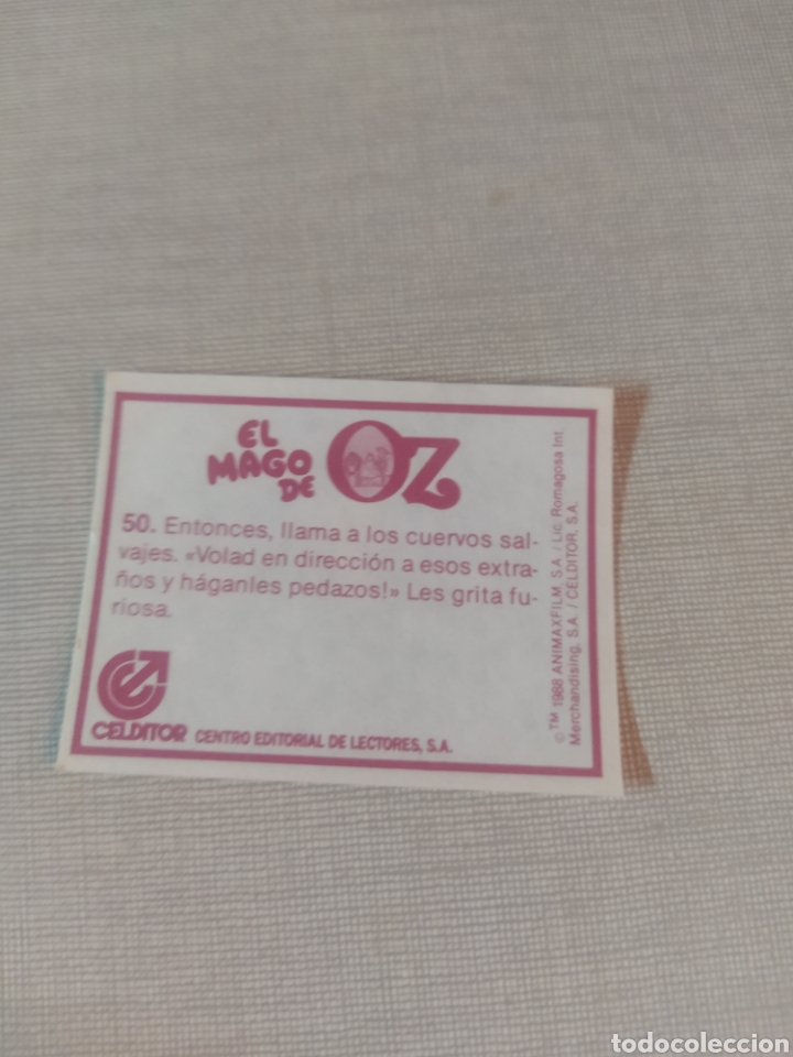 Coleccionismo cromos antiguos: Cromo el mago de Oz CELDITOR 1988 N&deg;50 - Foto 2