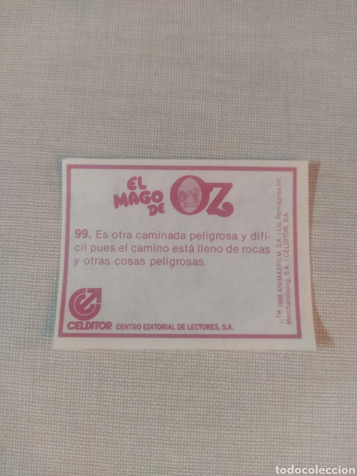 Coleccionismo cromos antiguos: Cromo el mago de Oz CELDITOR 1988 N&deg;99 - Foto 2