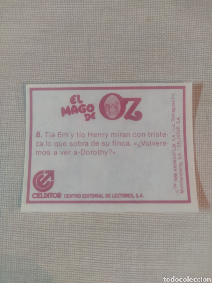 Coleccionismo cromos antiguos: Cromo el mago de Oz CELDITOR 1988 N&deg;8 - Foto 2