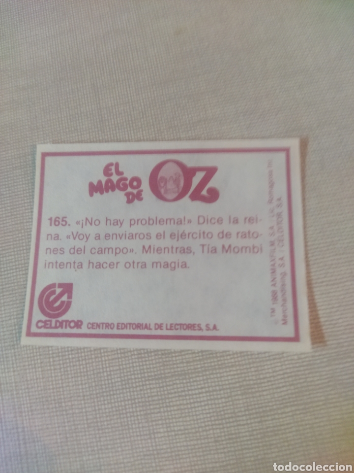 Coleccionismo cromos antiguos: Cromo el mago de Oz CELDITOR 1988 N&deg;165 - Foto 2