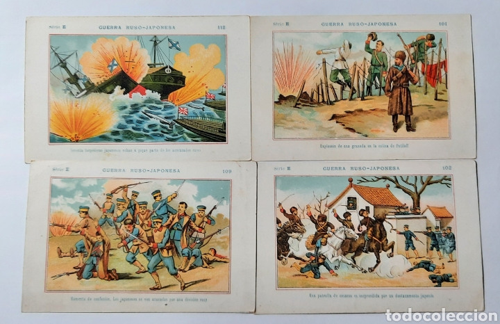 Coleccionismo Cromos antiguos: 12 CROMOS COLECCION GUERRA RUSO - JAPONESA / SERIE E / CHOCOLATE JUNCOSA