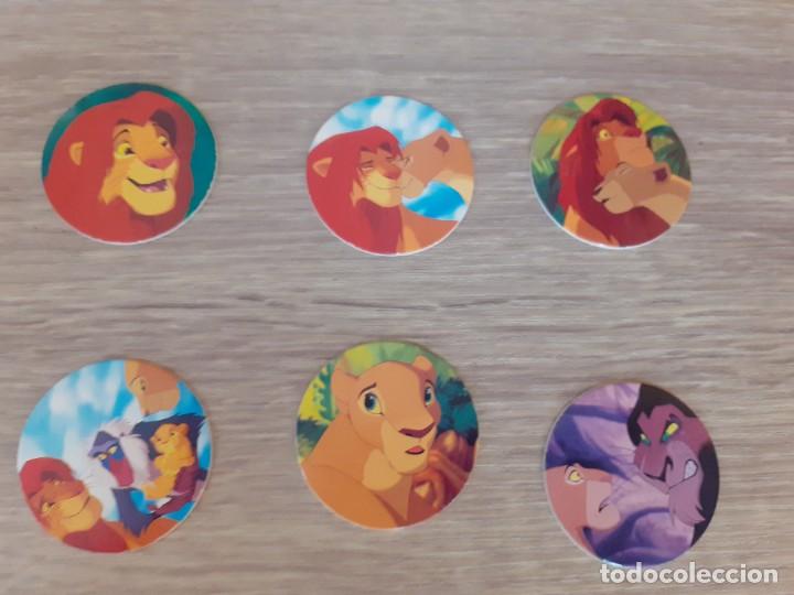 Coleccionismo Cromos antiguos: seis tazos del rey leon, 30,32,33,34,35 y 36