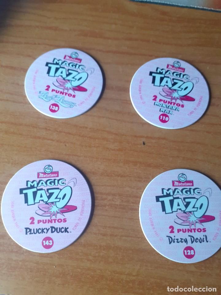 Coleccionismo cromos antiguos: lote de cuatro magic tazos de los tiny toons - Foto 2