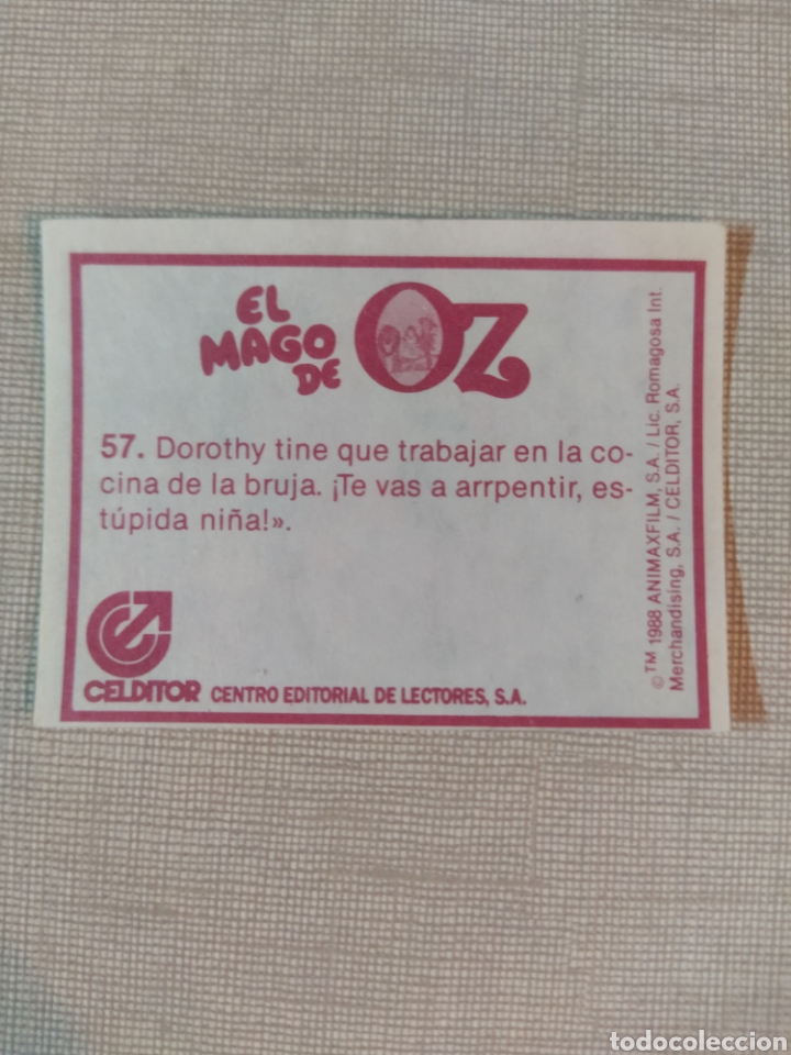 Coleccionismo cromos antiguos: Cromo el mago de Oz CELDITOR 1988 N&deg;57 - Foto 3