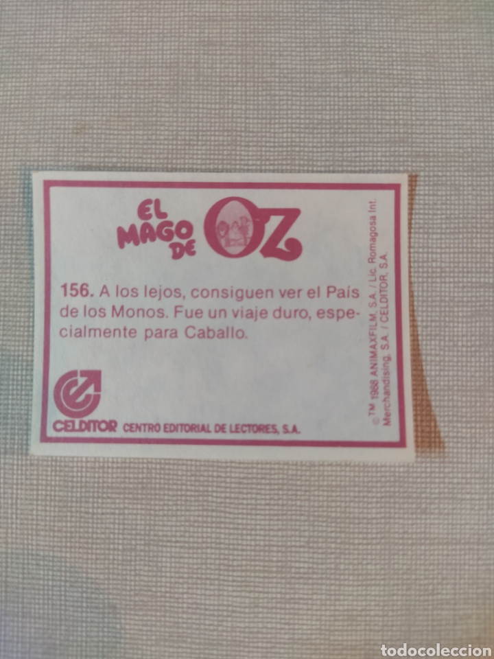 Coleccionismo cromos antiguos: Cromo el mago de Oz CELDITOR 1988 N&deg;156 - Foto 2