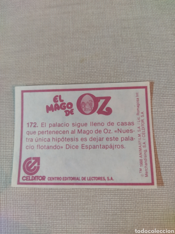 Coleccionismo cromos antiguos: Cromo el mago de Oz CELDITOR 1988 N&deg;172 - Foto 2