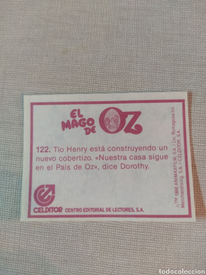 Coleccionismo cromos antiguos: Cromo el mago de Oz CELDITOR 1988 N&deg;122 - Foto 2