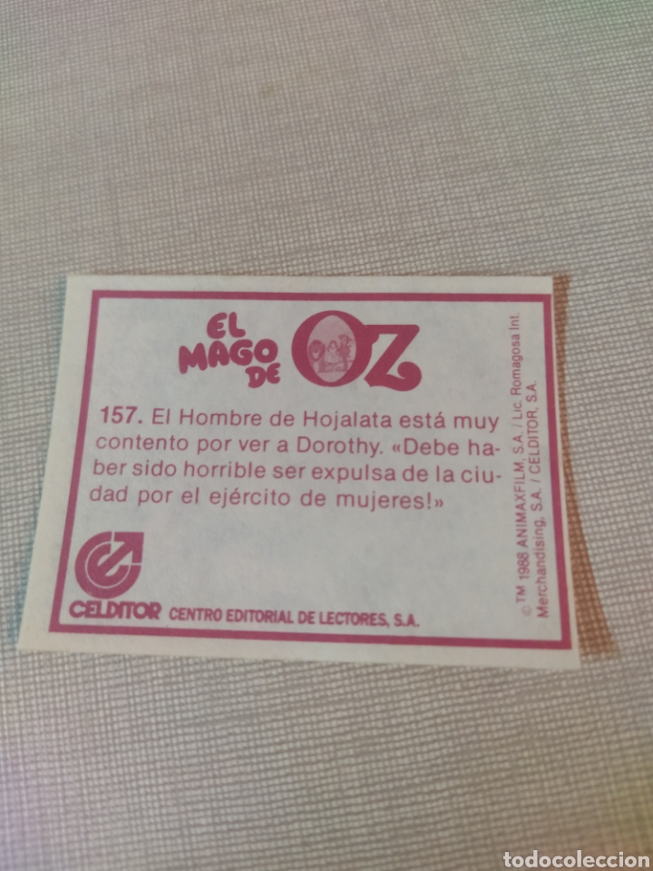 Coleccionismo cromos antiguos: Cromo el mago de Oz CELDITOR 1988 N&deg;157 - Foto 2