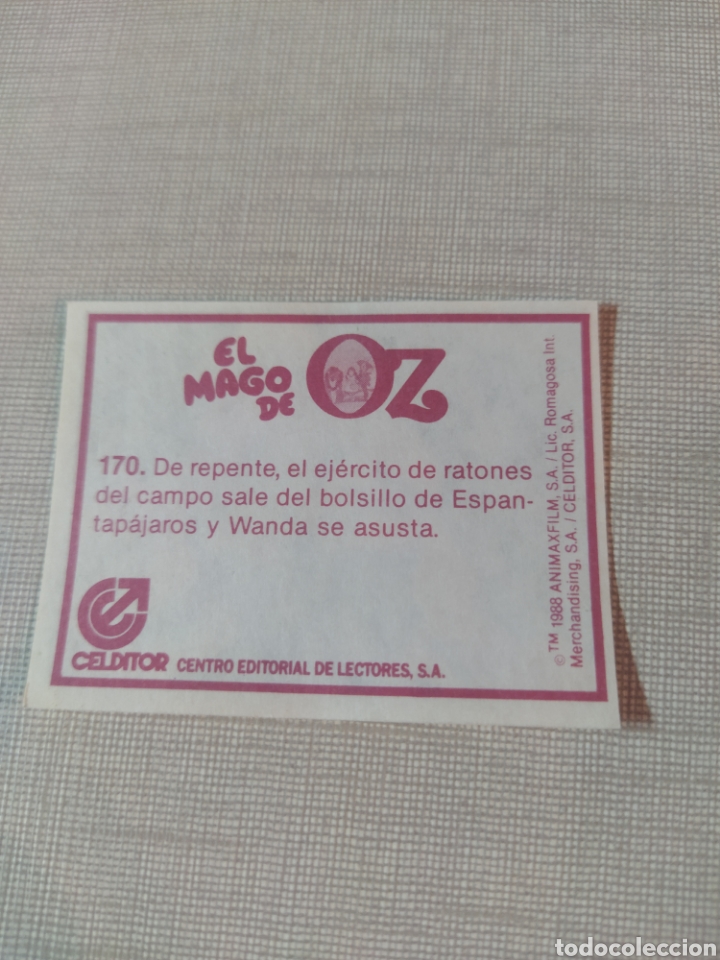 Coleccionismo cromos antiguos: Cromo el mago de Oz CELDITOR 1988 N&deg;170 - Foto 2