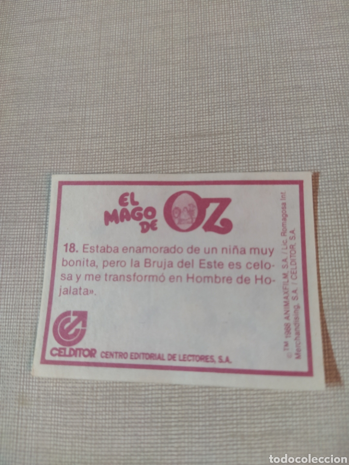 Coleccionismo cromos antiguos: Cromo el mago de Oz CELDITOR 1988 N&deg;18 - Foto 2