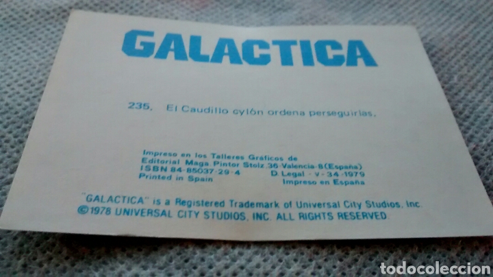 Coleccionismo cromos antiguos: GALACTICA, MAGA, CROMO 235(A4) - Foto 2