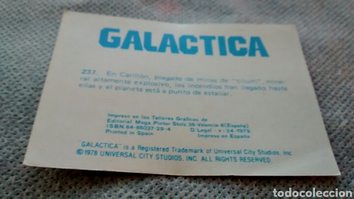 Coleccionismo cromos antiguos: GALACTICA, MAGA, CROMO 237(A2) - Foto 2