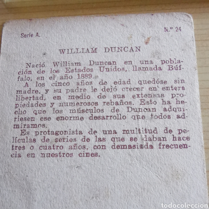 Coleccionismo cromos antiguos: Cromo William Duncan, Serie A n&ordm;24 - Foto 5