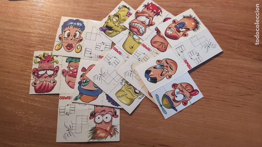 Coleccionismo cromos antiguos: 5 cromos Bimbo caras troqueladas transformables - Foto 1