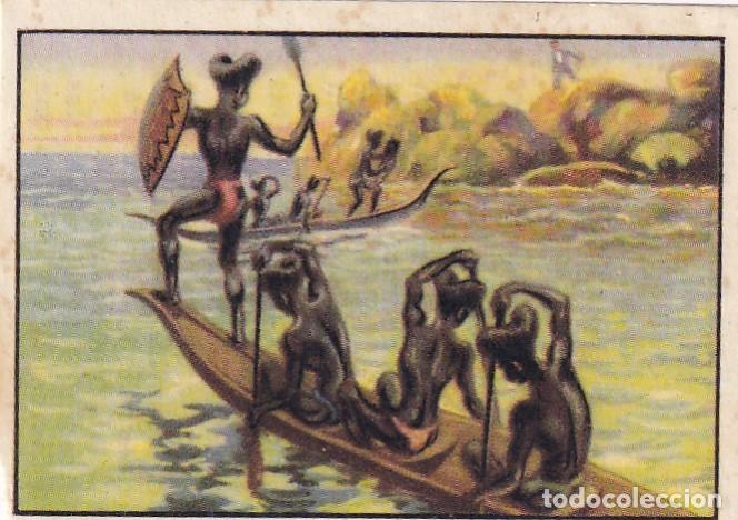 Coleccionismo Cromos antiguos: Primer Album Gallina Blanca Series 4 y 5 Civilizaci&oacute;n - N&uacute;mero 15 ... llegan algunos ind&iacute;genas ...