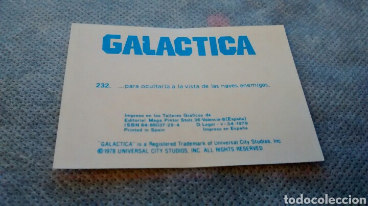 Coleccionismo cromos antiguos: GALACTICA, MAGA, CROMO 232 (A1) - Foto 2