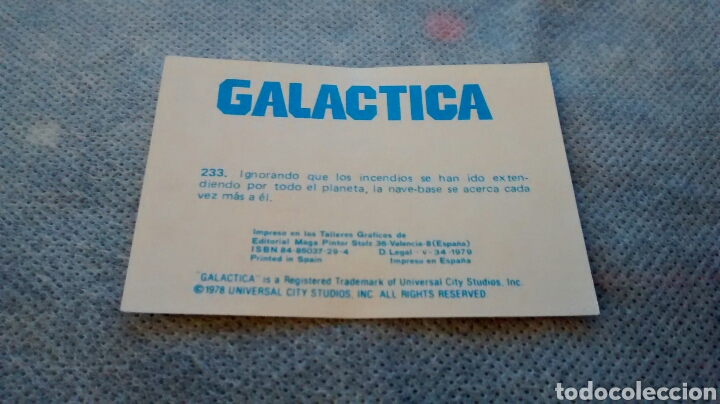 Coleccionismo cromos antiguos: GALACTICA, MAGA, CROMO 233 (A1) - Foto 2