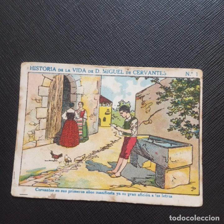 Colecionismo Cromos antigos: HISTORIA DE LA VIDA DE CERVANTES CROMO CHOCOLATES - CC4 - SB2 - 1