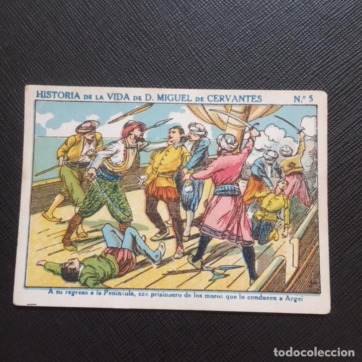 Colecionismo Cromos antigos: HISTORIA DE LA VIDA DE CERVANTES CROMO CHOCOLATES - CC4 - SB2 - 5