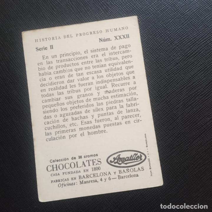 Coleccionismo cromos antiguos: HISTORIA DEL PROGRESO HUMANO CROMO CHOCOLATES AMATLLER - CC4 - SB9 - 32 - Foto 2