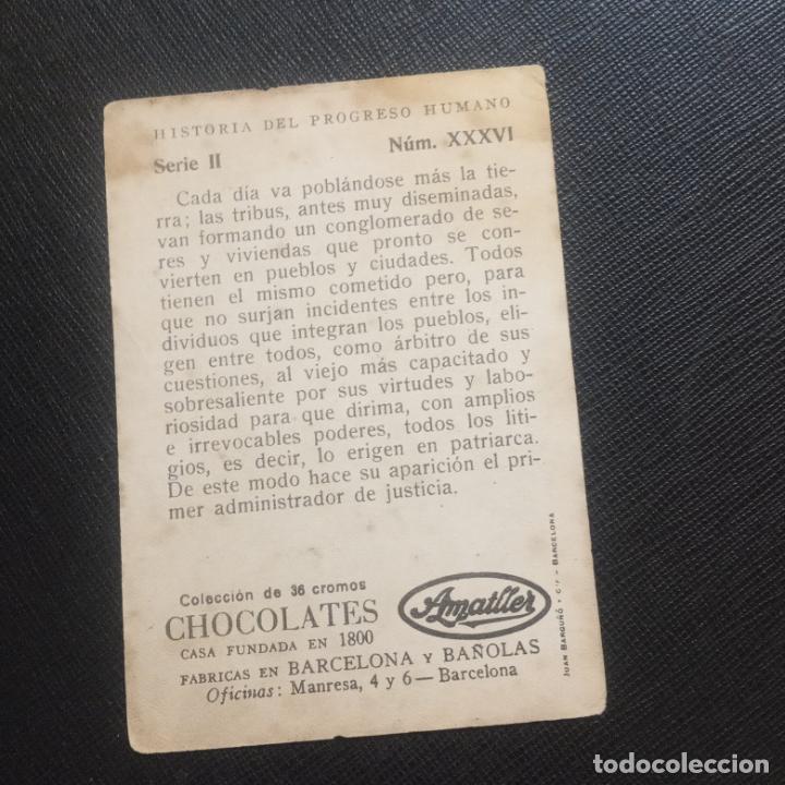 Coleccionismo cromos antiguos: HISTORIA DEL PROGRESO HUMANO CROMO CHOCOLATES AMATLLER - CC4 - SB9 - 36 - Foto 2