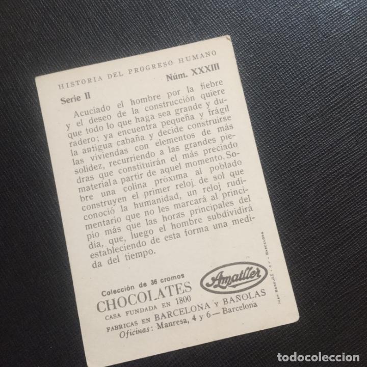 Coleccionismo cromos antiguos: HISTORIA DEL PROGRESO HUMANO CROMO CHOCOLATES AMATLLER - CC4 - SB9 - 33 - Foto 2