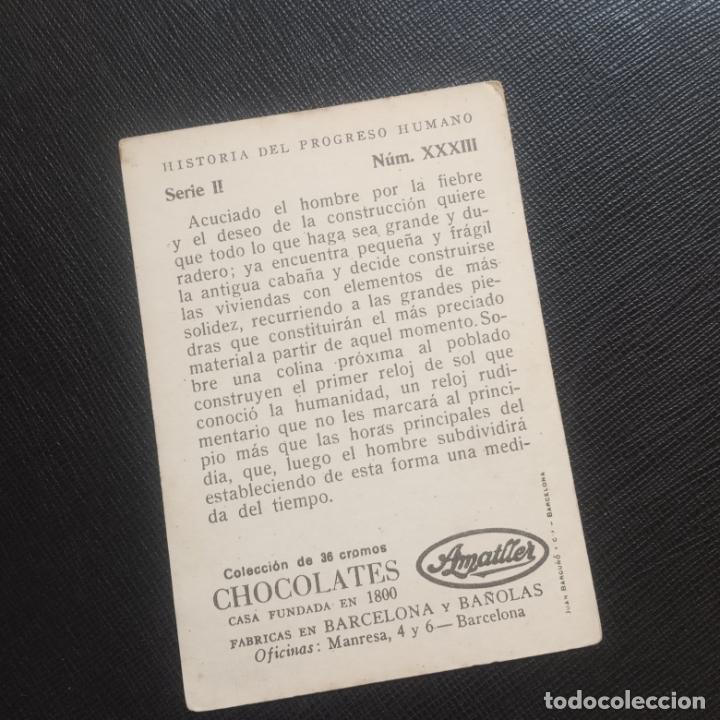 Coleccionismo cromos antiguos: HISTORIA DEL PROGRESO HUMANO CROMO CHOCOLATES AMATLLER - CC4 - SB9 - 33 - Foto 2