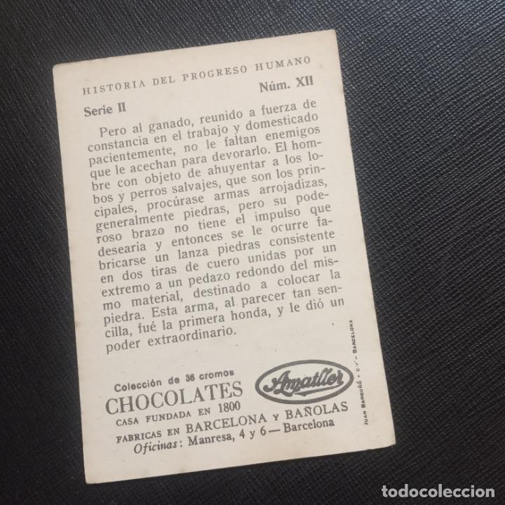 Coleccionismo cromos antiguos: HISTORIA DEL PROGRESO HUMANO CROMO CHOCOLATES AMATLLER - CC4 - SB9 - 12 - Foto 2