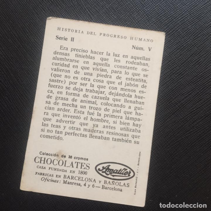 Coleccionismo cromos antiguos: HISTORIA DEL PROGRESO HUMANO CROMO CHOCOLATES AMATLLER - CC4 - SB9 - 5 - Foto 2