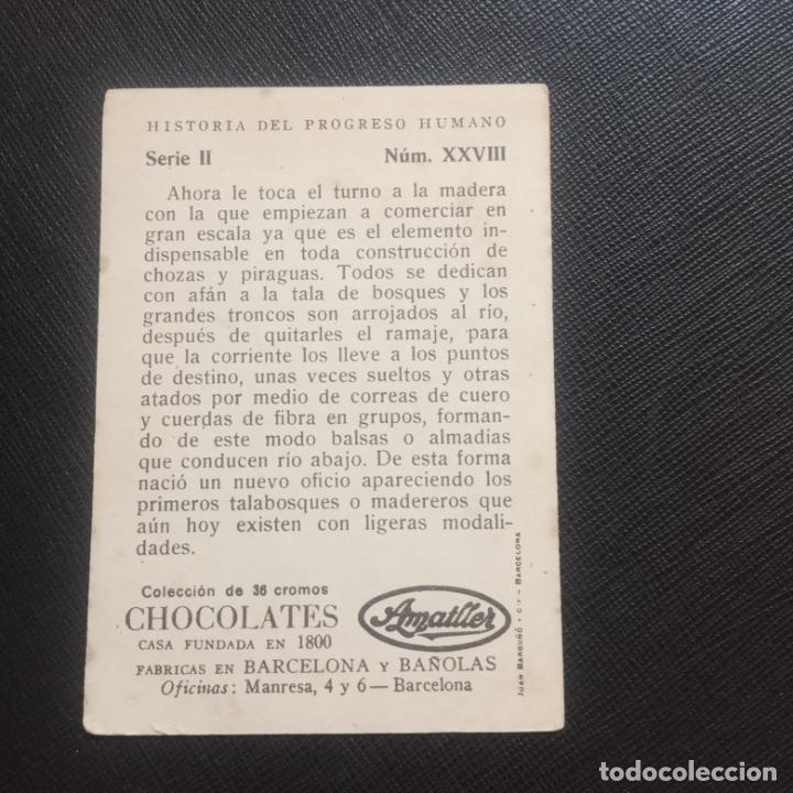 Coleccionismo cromos antiguos: HISTORIA DEL PROGRESO HUMANO CROMO CHOCOLATES AMATLLER - CC4 - SB9 - 28 - Foto 2