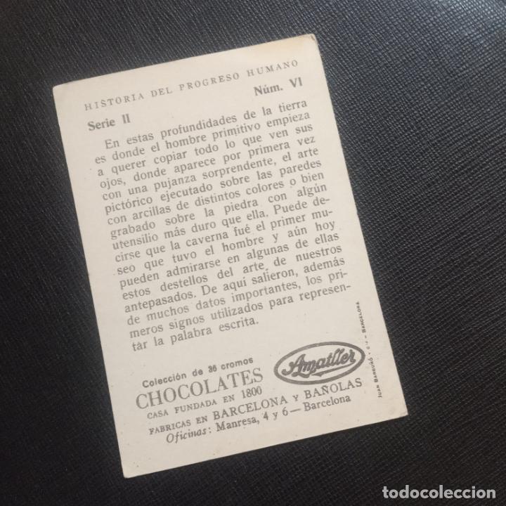 Coleccionismo cromos antiguos: HISTORIA DEL PROGRESO HUMANO CROMO CHOCOLATES AMATLLER - CC4 - SB9 - 6 - Foto 2