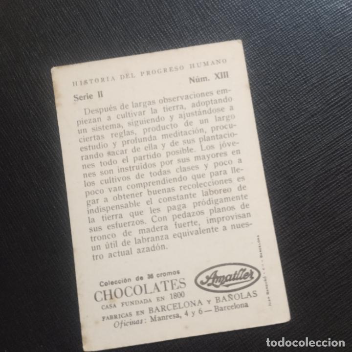 Coleccionismo cromos antiguos: HISTORIA DEL PROGRESO HUMANO CROMO CHOCOLATES AMATLLER - CC4 - SB9 - 8 - Foto 2