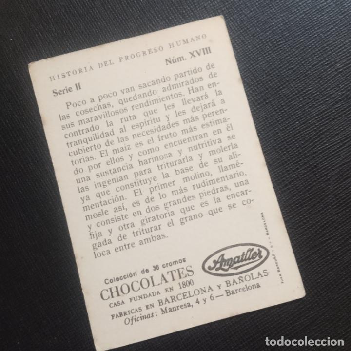 Coleccionismo cromos antiguos: HISTORIA DEL PROGRESO HUMANO CROMO CHOCOLATES AMATLLER - CC4 - SB9 - 18 - Foto 2