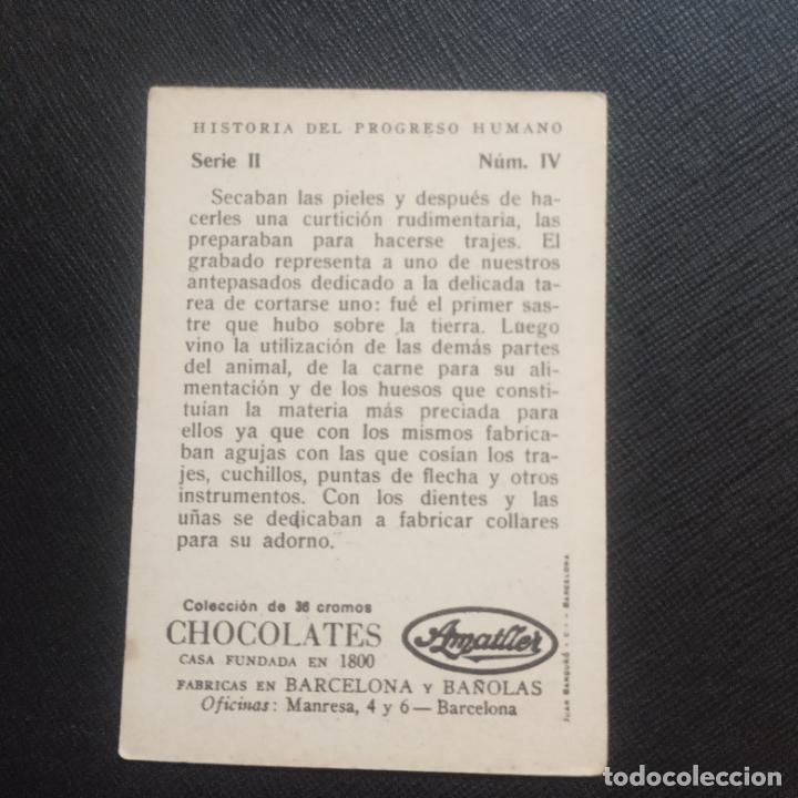 Coleccionismo cromos antiguos: HISTORIA DEL PROGRESO HUMANO CROMO CHOCOLATES AMATLLER - CC4 - SB9 - 4 - Foto 2