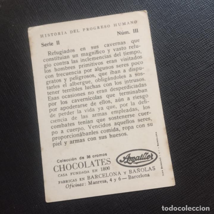 Coleccionismo cromos antiguos: HISTORIA DEL PROGRESO HUMANO CROMO CHOCOLATES AMATLLER - CC4 - SB9 - 3 - Foto 2