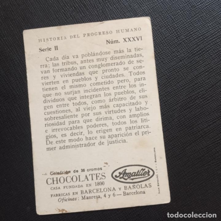 Coleccionismo cromos antiguos: HISTORIA DEL PROGRESO HUMANO CROMO CHOCOLATES AMATLLER - CC4 - SB10 - 36 - Foto 2