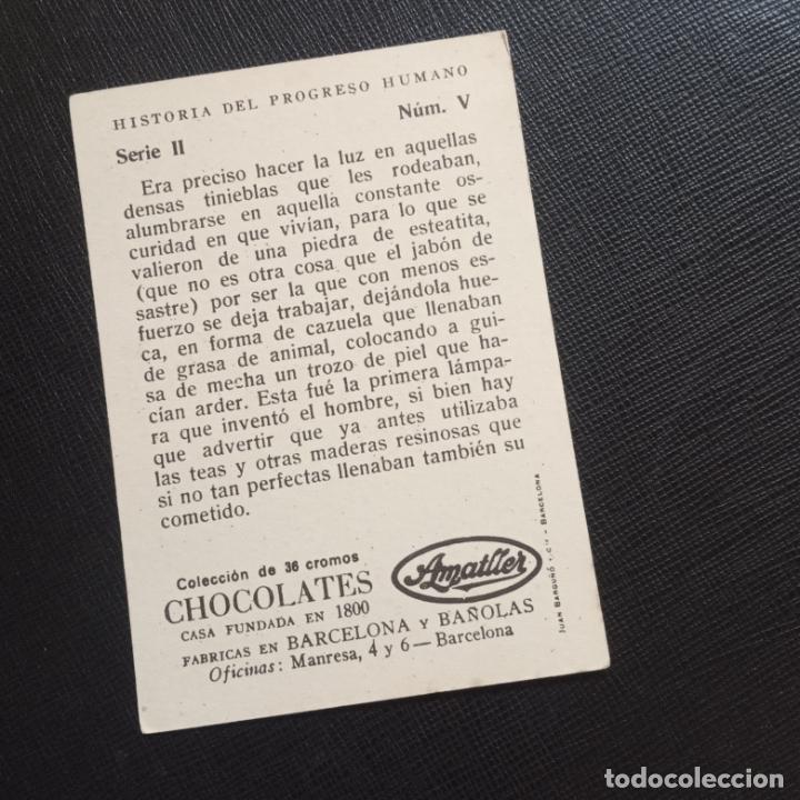 Coleccionismo cromos antiguos: HISTORIA DEL PROGRESO HUMANO CROMO CHOCOLATES AMATLLER - CC4 - SB10 - 5 - Foto 2