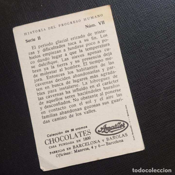 Coleccionismo cromos antiguos: HISTORIA DEL PROGRESO HUMANO CROMO CHOCOLATES AMATLLER - CC4 - SB10 - 7 - Foto 2