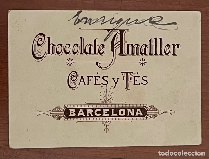 Coleccionismo cromos antiguos: CROMO CHOCOLATE AMATLLER - CAF&Eacute;S Y T&Eacute;S - Foto 2