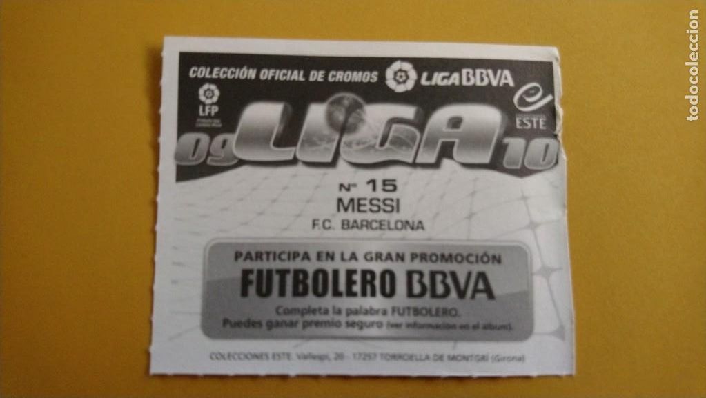 Coleccionismo cromos antiguos: messi, liga 2009 10. - Foto 2