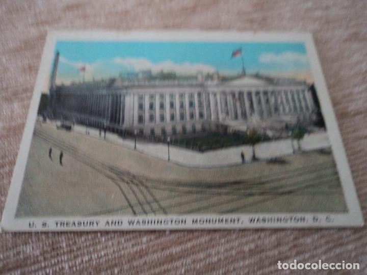 Collezionismo Figurine antiche: cromo u.s. treasury and washington monument, 9,5 x 7 cm