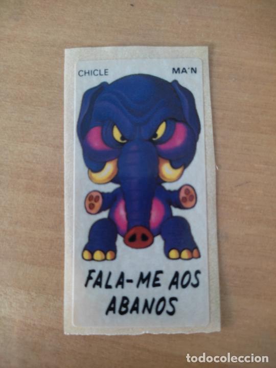 Collectionnisme Cartes &agrave; collectionner anciennes: CHICLE MA&acute;N CROMO MONSTRUO ELEFANTE JABALI O SIMILAR FALA ME AOS ABANOS ** 6 X 3 CM
