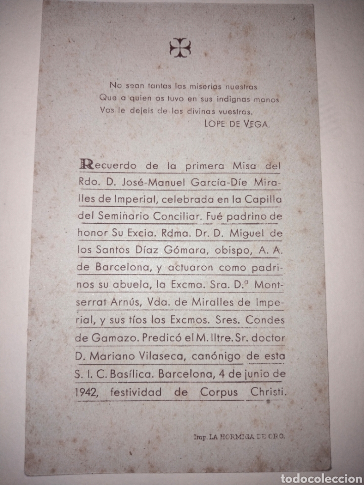 Coleccionismo cromos antiguos: Cromo religioso de 1942, n&uacute;mero 3566 - Foto 3
