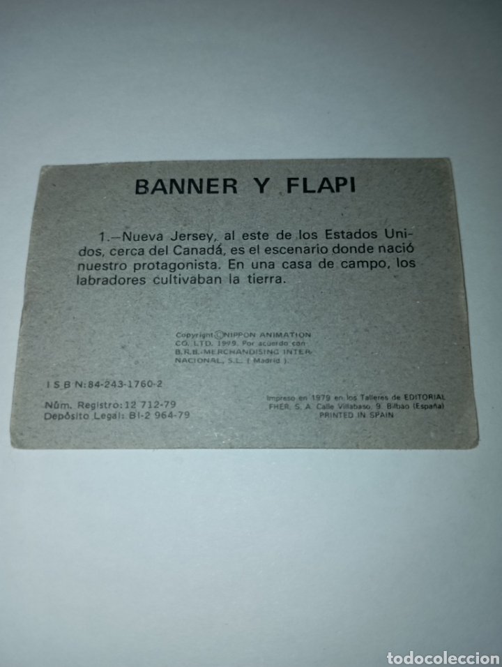 Coleccionismo cromos antiguos: BANNER Y FLAPI CROMO NUM 1 A&Ntilde;O 1979 BRB - Foto 2