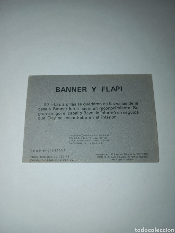 Coleccionismo cromos antiguos: BANNER Y FLAPI CROMO NUM 57 A&Ntilde;O 1979 BRB - Foto 2
