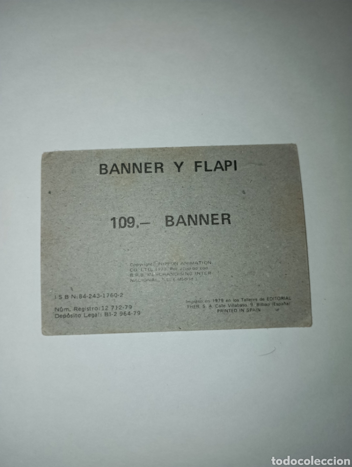 Coleccionismo cromos antiguos: BANNER Y FLAPI CROMO NUM 109 A&Ntilde;O 1979 bRB - Foto 2