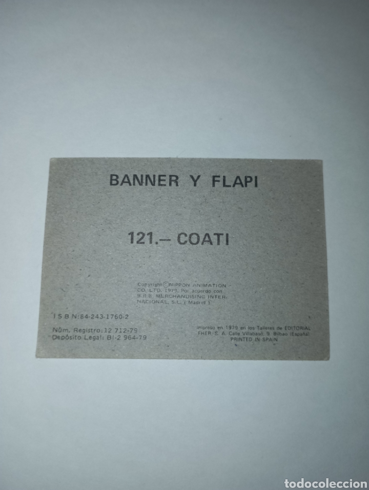 Coleccionismo cromos antiguos: BANNER Y FLAPI CROMO NUM 121 A&Ntilde;O 1979 BRB - Foto 2